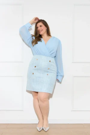 שמלה Tweed Mika| כחול – IV-ACM7008-BLUE