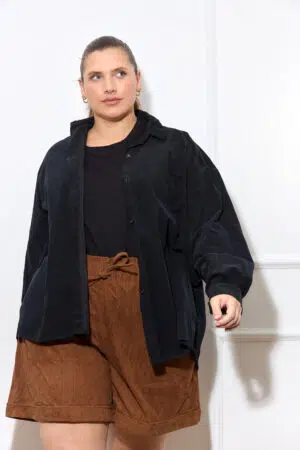 חולצת קורדרוי Sophia | שחור