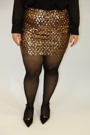 חצאית מיני בעיטור אבני חן מלאכותיות Mila | ברונזה
