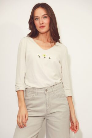 חולצה טי שירט Lola | בז – AJ-91844-BEIGE