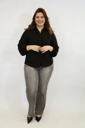 חולצה עם לבבות Adèle| שחור