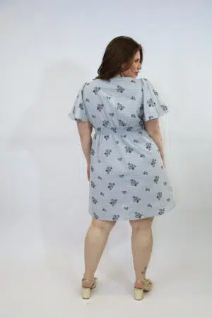 שמלה רקמה פרחים Ursula | כחול