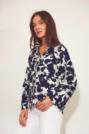 חולצה עם הדפס פרחוני Édith| כחול