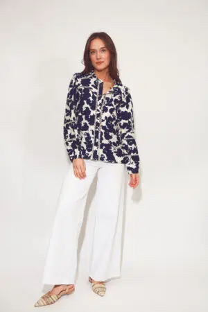 חולצה עם הדפס פרחוני Édith| כחול