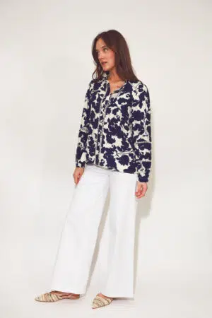 חולצה עם הדפס פרחוני Édith| כחול