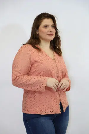 חולצה רקמה Louise | ורוד