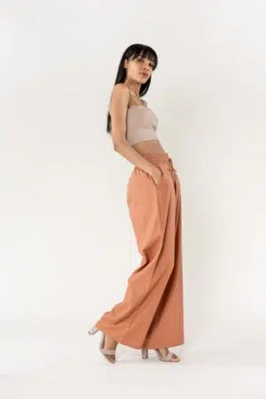 מכנסיים בגזרה רחבה Ophélie | טרקוטה