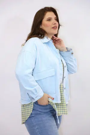 מעיל ג'ינס אוברסייז Nora | כחול בהיר