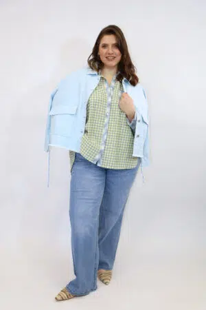 מעיל ג'ינס אוברסייז Nora | כחול בהיר