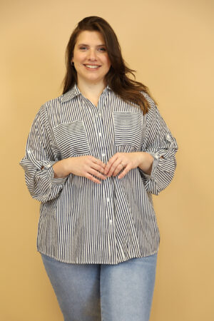 חולצה עם פסים Muriel | שחור – CHR-1938-BLACK