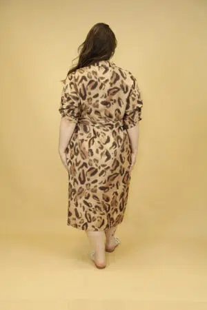 שמלה מנומרת Line | קאמל