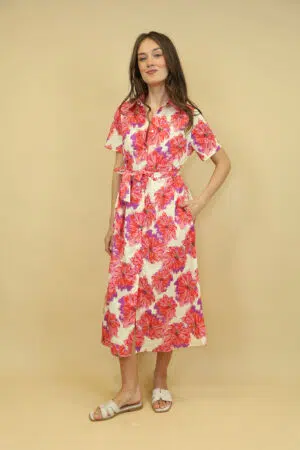 שמלה מקסי הדפס פרחוני Valérie | פוקציה