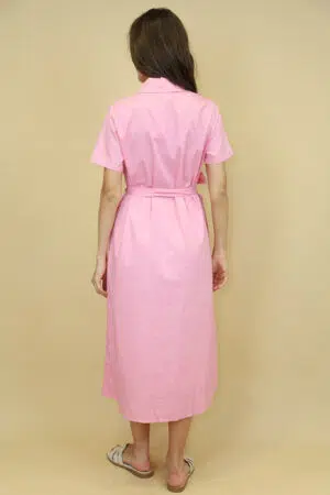 שמלה מקסי עם כפתורים Élise | ורוד