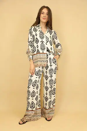 מכנסיים הדפס אתני Iris | בז