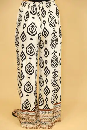 מכנסיים הדפס אתני Iris | בז