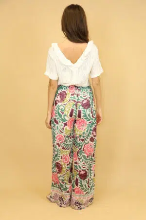 מכנסיים הדפס אתני Lola | ירוק