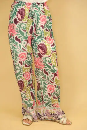 מכנסיים הדפס אתני Lola | ירוק