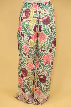 מכנסיים הדפס אתני Lola | ירוק
