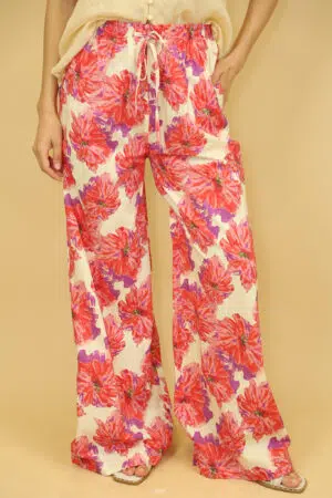 מכנסיים הדפס פרחוני Ava | פוקציה