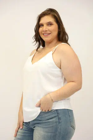 גופייה ספגטי Fanny | לבן