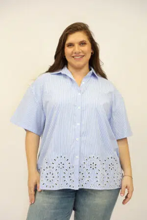 חולצה עם רקמה Jade | כחול