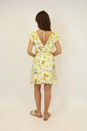 שמלה הדפס לימונים Corinne | צהוב
