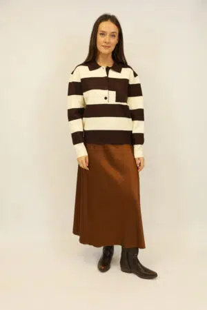 חצאית סאטן Alba | שוקו