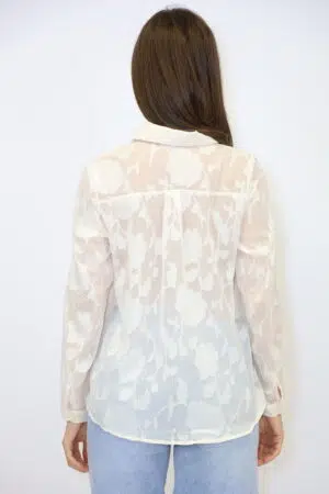 חולצה עם רקמות Ella | לבן