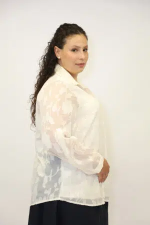 חולצה עם רקמות Ella | לבן