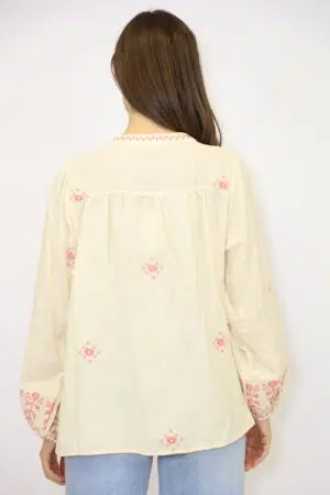 חולצה מבד כותנה אוורירי Maya | בז