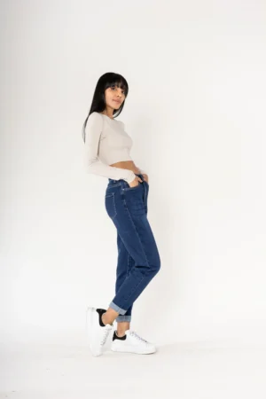 גינס MOM Lou | כחול כהה