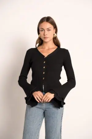 סריג ריבס Célia | שחור