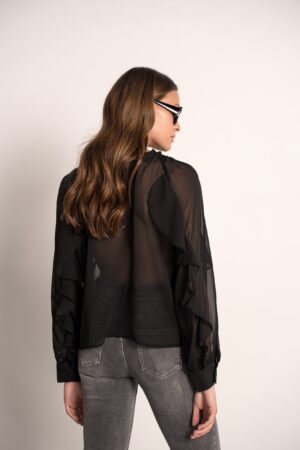 חולצה אלגנטית  מבד קליל  Adèle | שחור