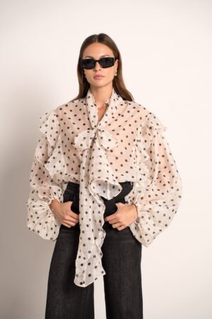 חולצת אורגנזה שקופה Diane | לבן