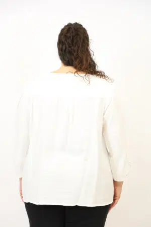 חולצה עם צווארון וי Viki | לבן