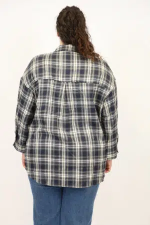 חולצה משובצת Martha | נייבי