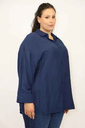 חולצה מכופתרת קלאסית Abigail | נייבי