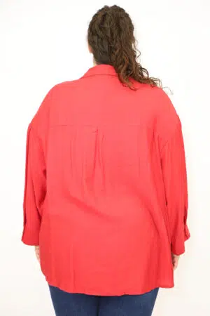 חולצה מכופתרת קלאסית Abigail | אדום