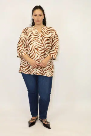 חולצה הדפס זברה Nadine | חום