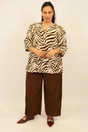 חולצה הדפס זברה Nadine | קאמל