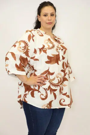 חולצה הדפס Ophélie | קאמל