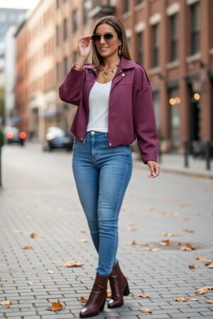 מעיל ג’קט  Gabrielle | בורדו – IV-PR27433-BORDO