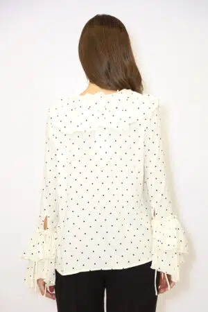חולצת הדפס נקודות Dana | בז