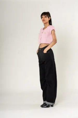 מכנסי ג'ינס בלון Margot | שחור