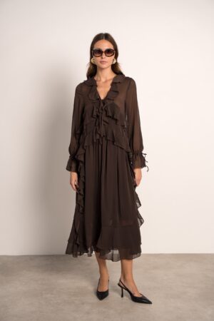 שמלה מקסי Emy | חום – SJ-M7279-3-BROWN