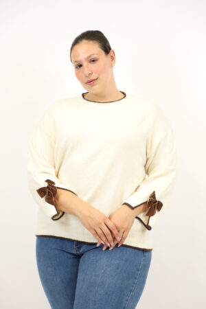 סריג בגזרת אוברסייז April | שוקו – BY-SW5042-5-BEIGE