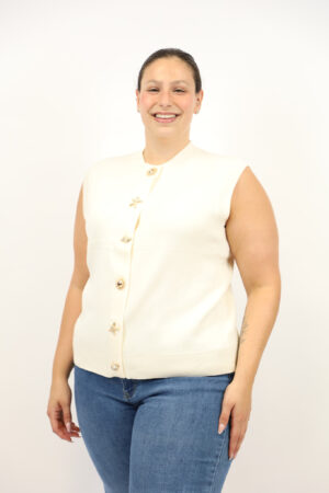 סריג ללא שרוולים Karen|קרם