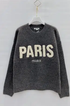 סריג עם כיתוב PARIS|אפור – BY-SW8091-5-GRIS