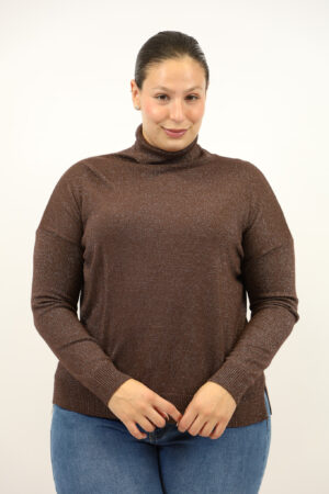 סריג אוברסייז Kylie | שוקו – EF-3677-CHOCO