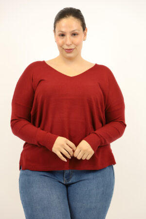 סריג אוברסייז Daisy | בורדו – EF-8180-BORDO